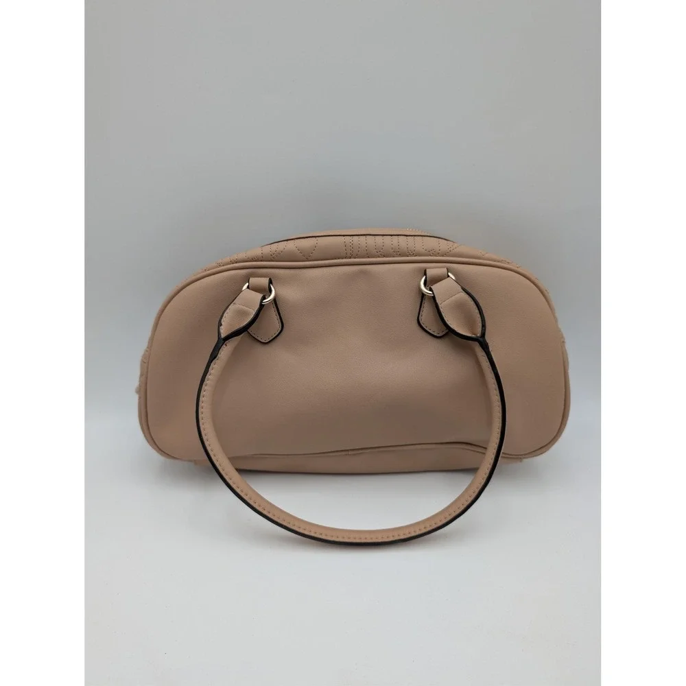 Juicy Couture Lovely Girl Satchel Bag Womens Small Pecan Heart Bow Charm Logo‎